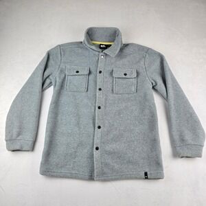 Quiksilver Boys' Fleece Shirt Jacket Button Up Gray Kids' Size 14/16